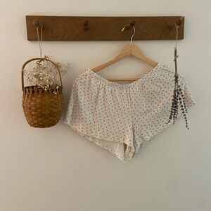 Brandy Melville White Polka Dot Athletic Shorts